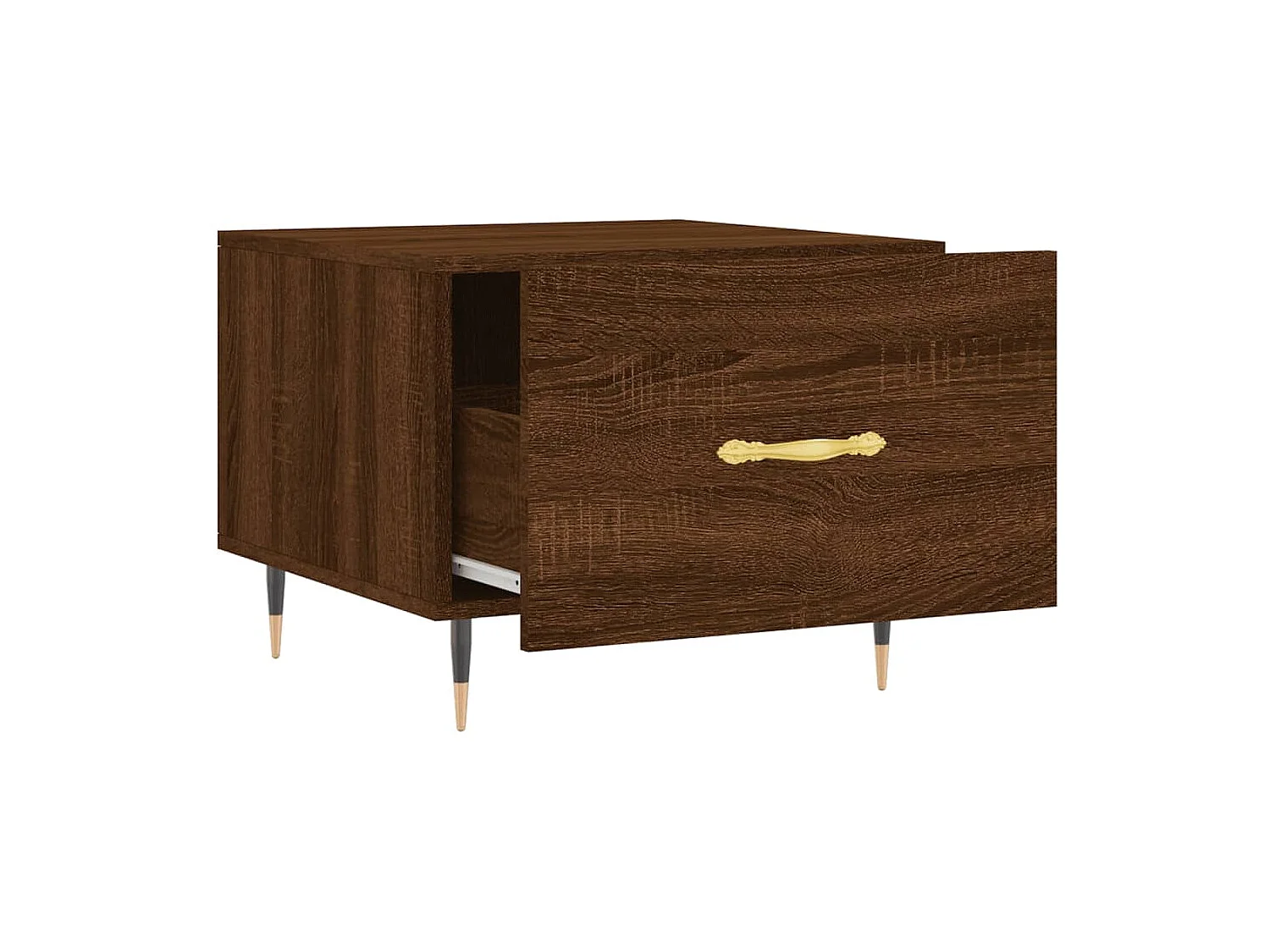 Couchtisch Braun Beistelltisch Eichen-Optik 50x50x40 cm Holzwerkstoff -MN38659