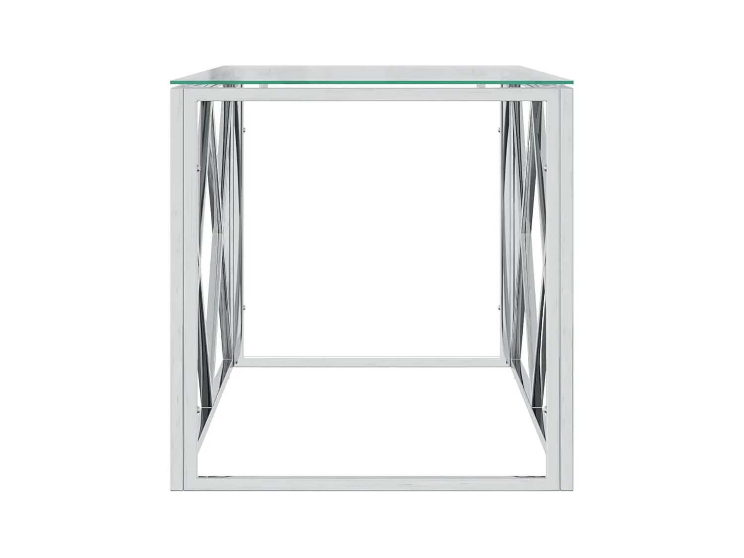 Couchtisch Beistelltisch 110x45x45 cm Edelstahl und Glas -MN90943