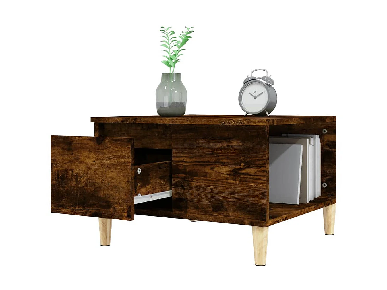 Couchtisch Beistelltisch Räuchereiche 55x55x36,5 cm Holzwerkstoff -MN97421