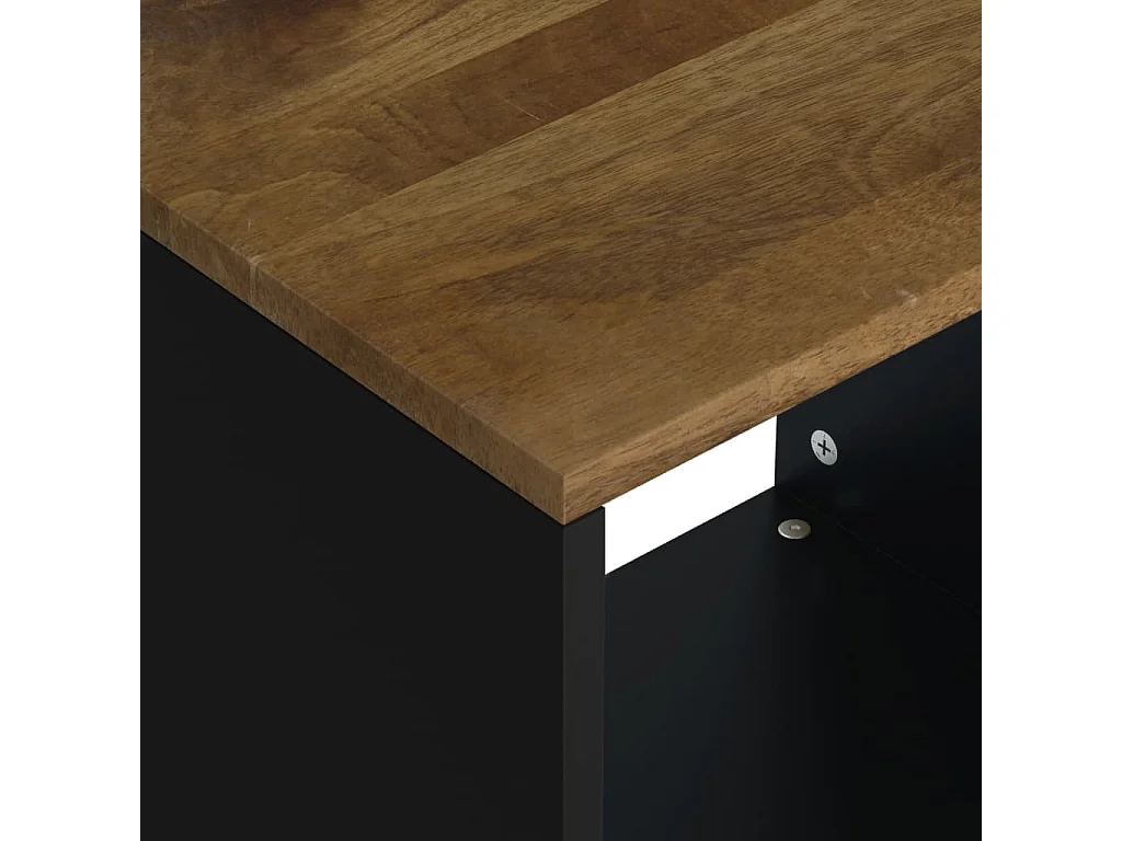 Couchtisch Beistelltisch 40x31x46 cm Massivholz Mango & Holzwerkstoff -MN28027