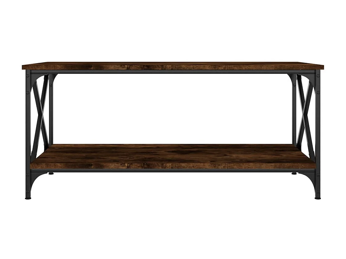 Couchtisch Beistelltisch Räuchereiche 100x50x45 cm Holzwerkstoff und Eisen -MN13556
