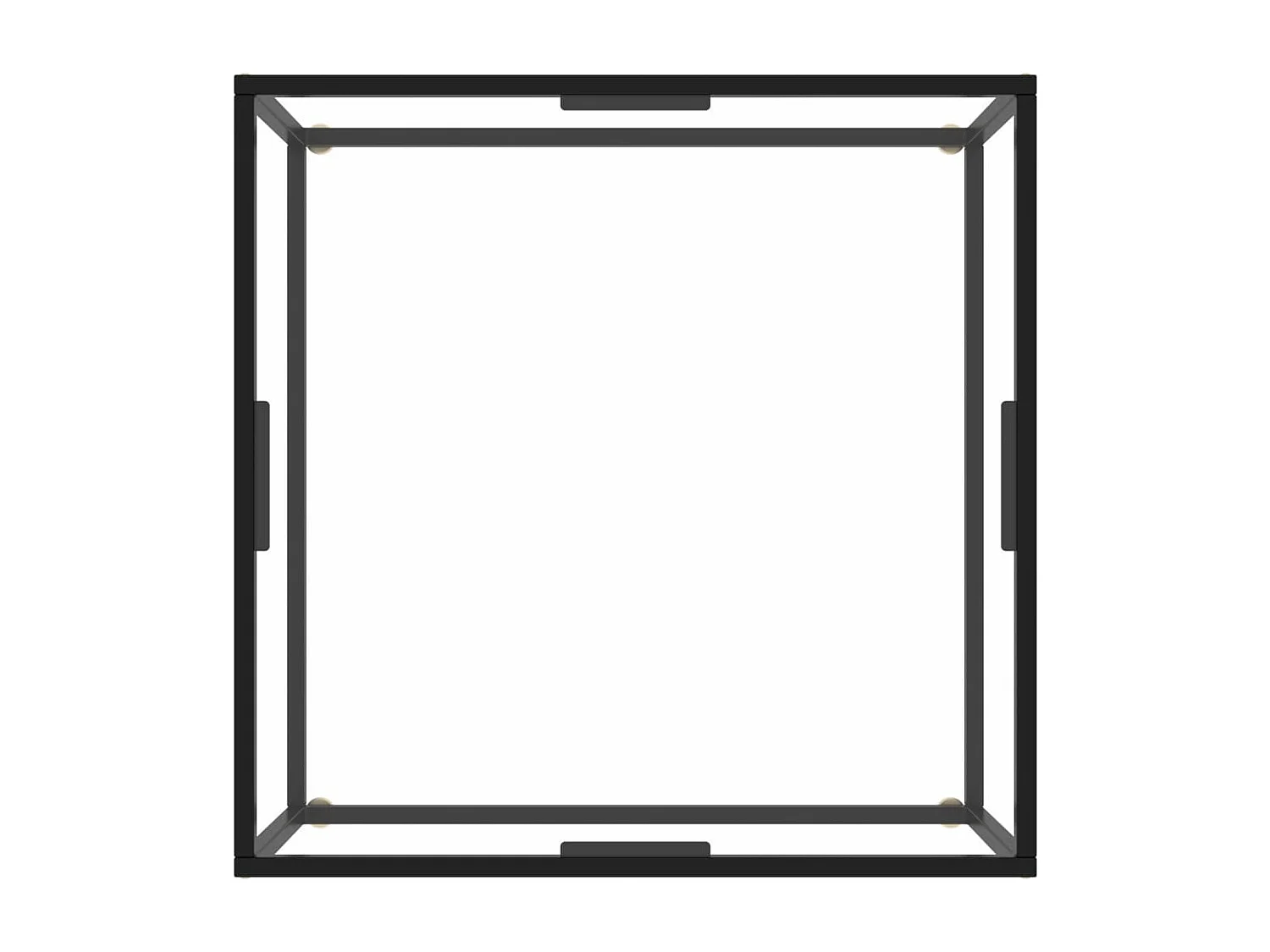 Couchtisch Beistelltisch Schwarz mit Hartglas 80x80x35 cm -MN83798