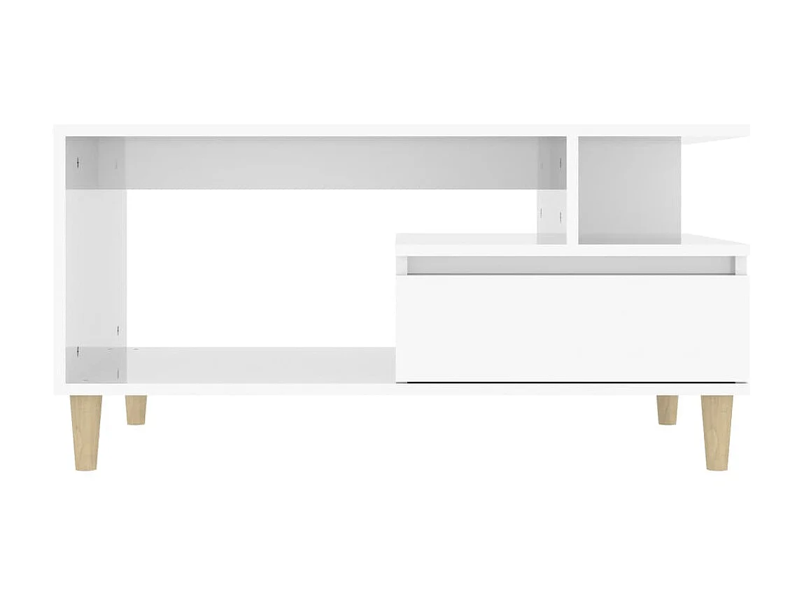 Couchtisch Beistelltisch Hochglanz-Weiß 90x49x45 cm Holzwerkstoff -MN19001