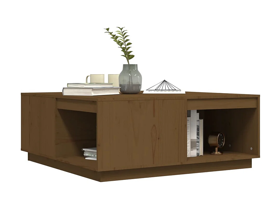 Couchtisch Beistelltisch Honigbraun 100x101x40,5 cm Massivholz Kiefer -MN47637