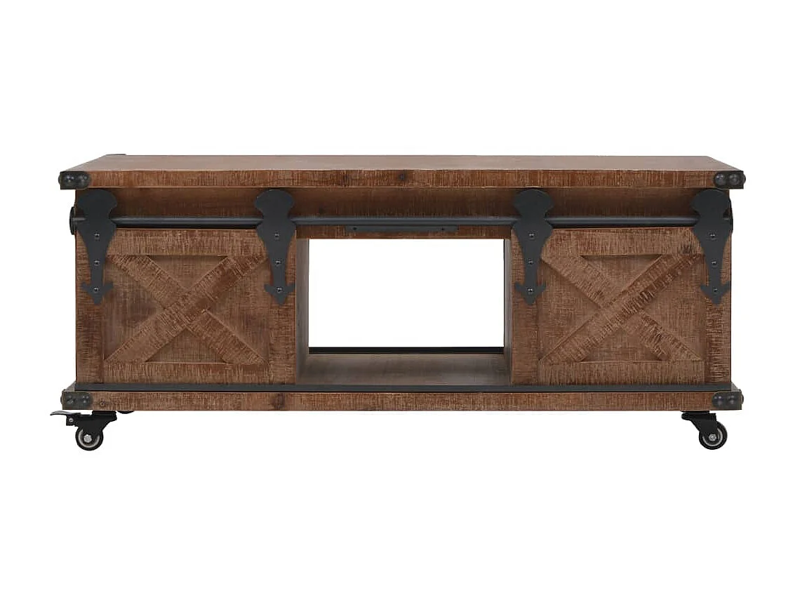 Couchtisch Beistelltisch Tannenholz Massiv 91 x 51 x 38 cm Braun -MN73264