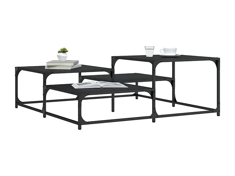 Couchtisch Beistelltisch Schwarz 107x107x40 cm Holzwerkstoff -MN18403