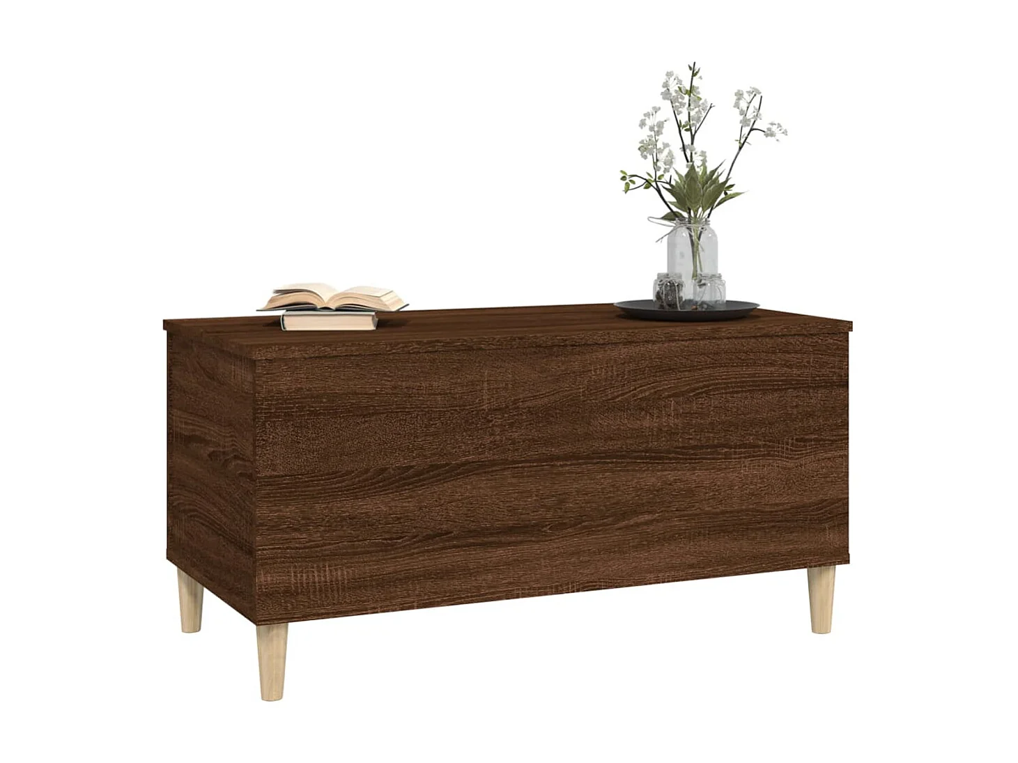 Couchtisch Braun Beistelltisch Eichen-Optik 90x44,5x45 cm Holzwerkstoff -MN48095