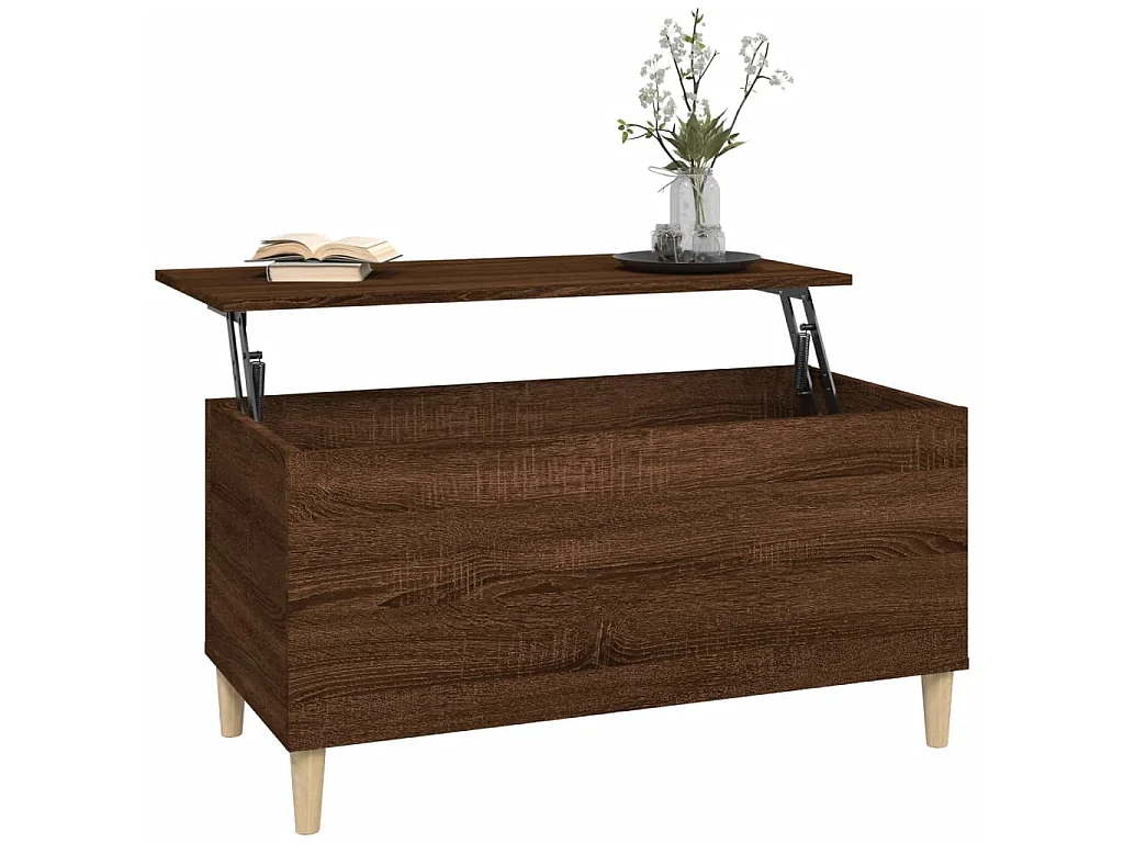 Couchtisch Braun Beistelltisch Eichen-Optik 90x44,5x45 cm Holzwerkstoff -MN48095