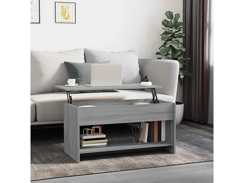 Couchtisch Beistelltisch Grau Sonoma 102x50x52,5 cm Holzwerkstoff -MN93843