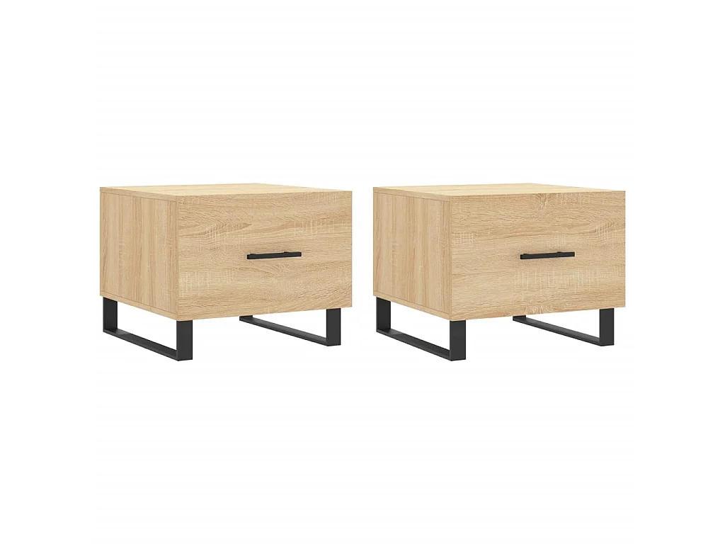 2er-Set Couchtische Beistelltisch Sonoma-Eiche 50x50x40 cm Holzwerkstoff -MN72631