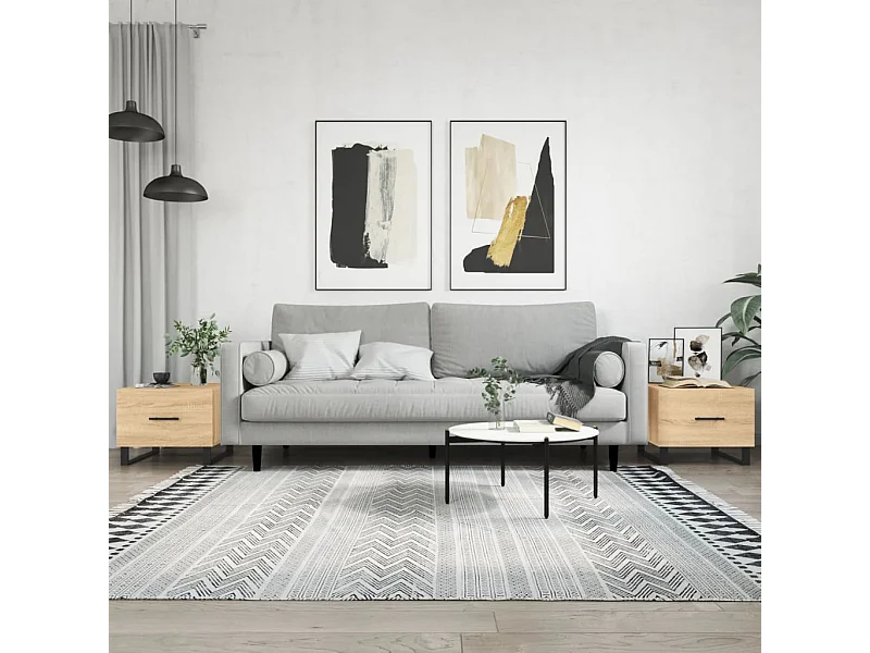 2er-Set Couchtische Beistelltisch Sonoma-Eiche 50x50x40 cm Holzwerkstoff -MN72631