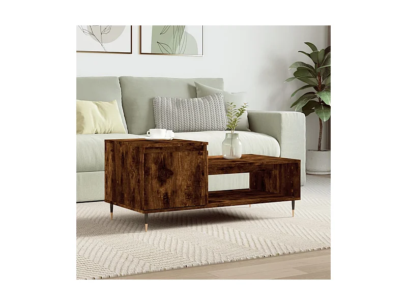 Couchtisch Beistelltisch Räuchereiche 100x50x45 cm Holzwerkstoff -MN66718