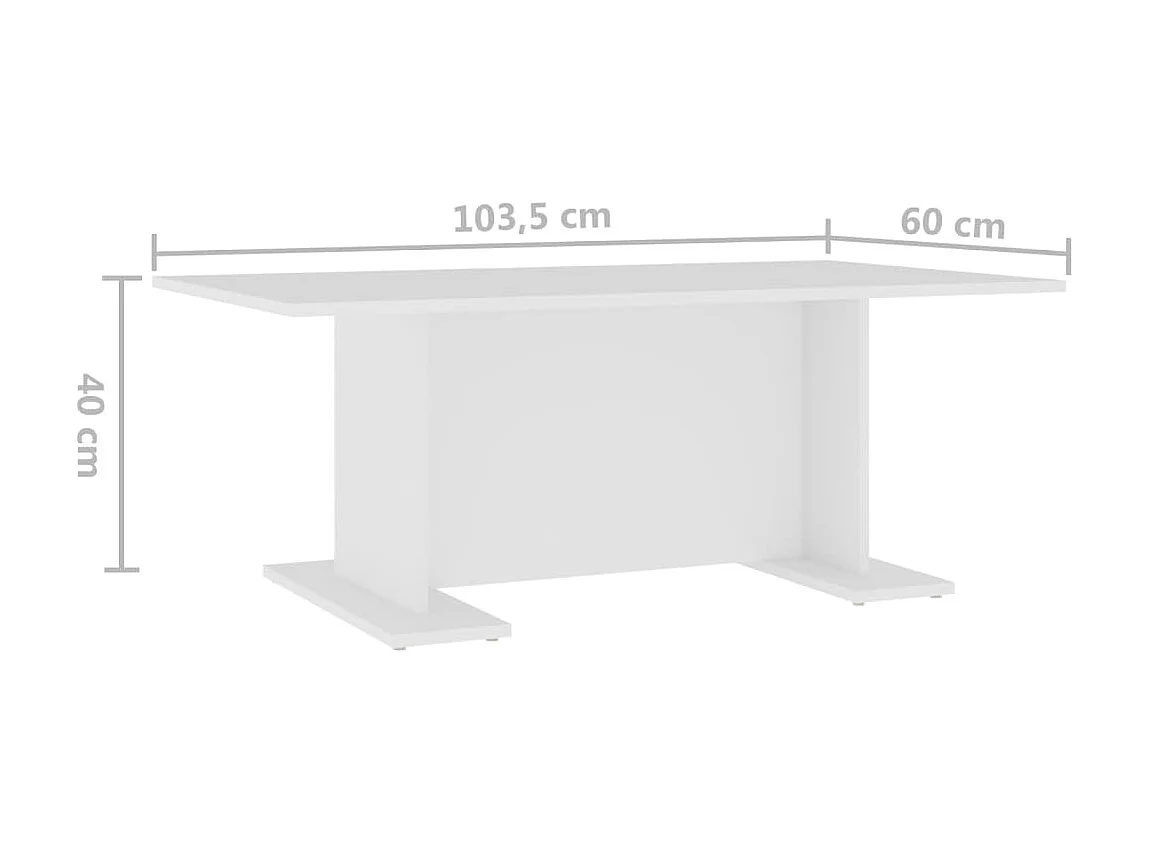 Couchtisch Beistelltisch Weiß 103,5x60x40 cm Holzwerkstoff -MN21129