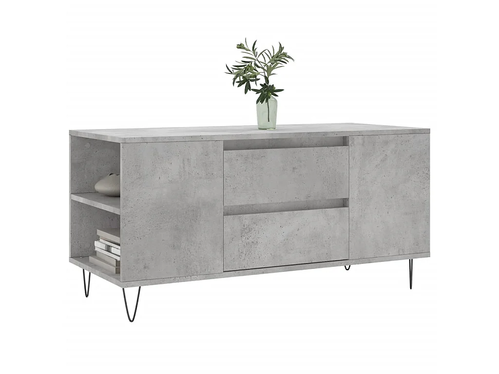 Couchtisch Beistelltisch Betongrau 102x44,5x50 cm Holzwerkstoff -MN48335