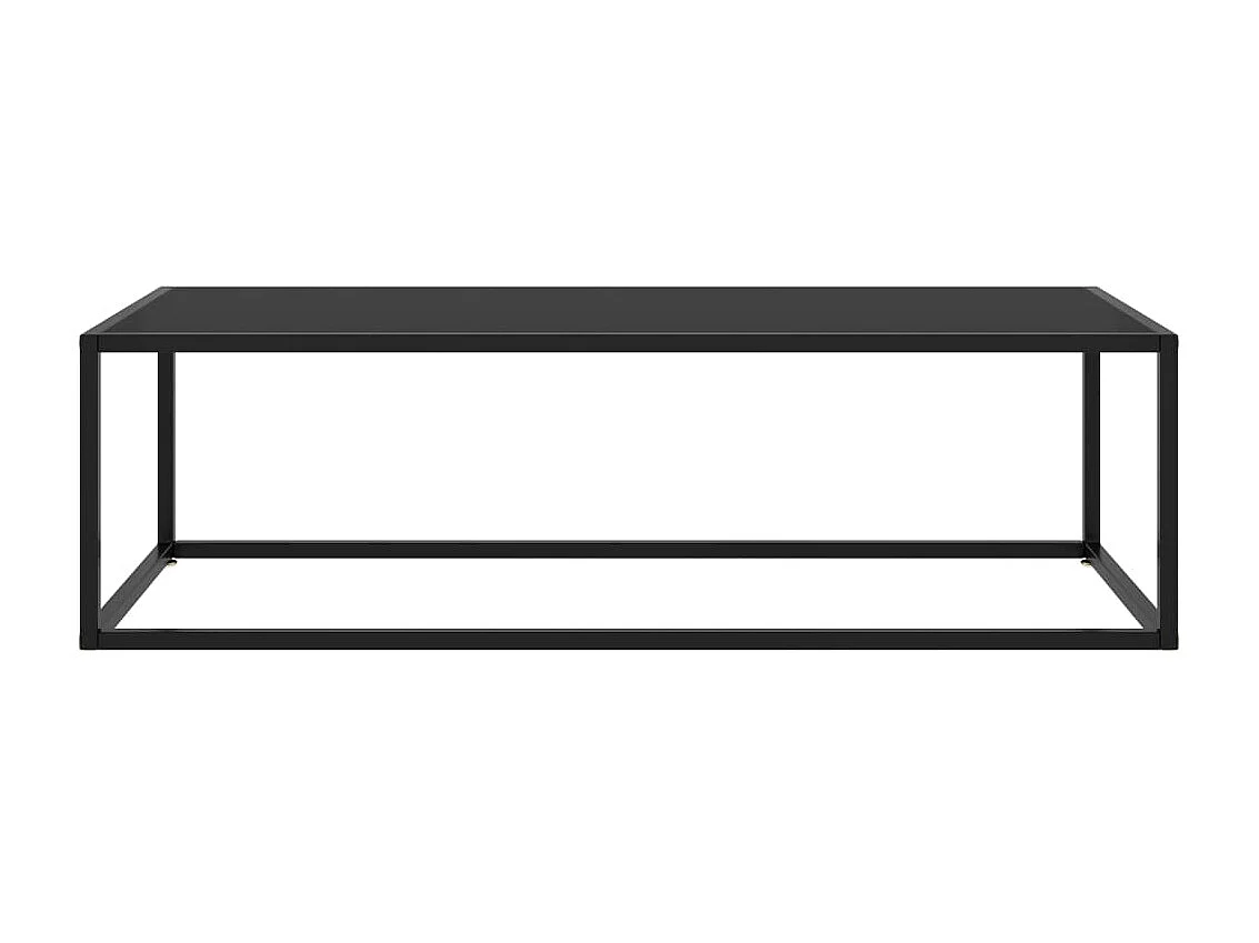 Couchtisch Schwarz mit Schwarzem Glas Beistelltisch 120x50x35 cm -MN18386