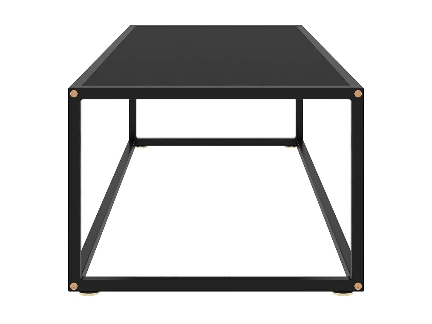 Couchtisch Schwarz mit Schwarzem Glas Beistelltisch 120x50x35 cm -MN18386