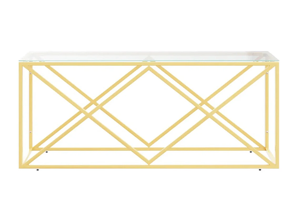 Couchtisch Beistelltisch 110x45x45 cm Edelstahl und Glas -MN65779