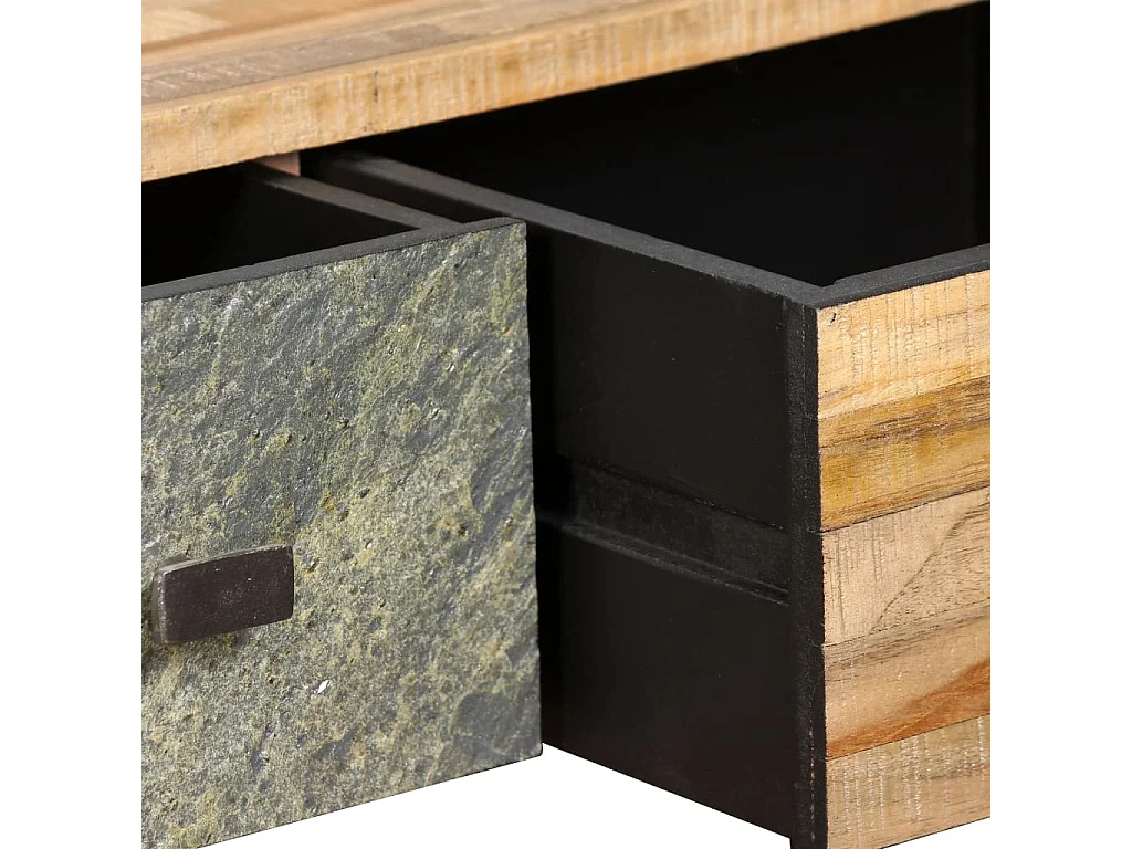 Couchtisch Beistelltisch Recyceltes Massivholz Teak 90 x 65 x 40 cm -MN42335