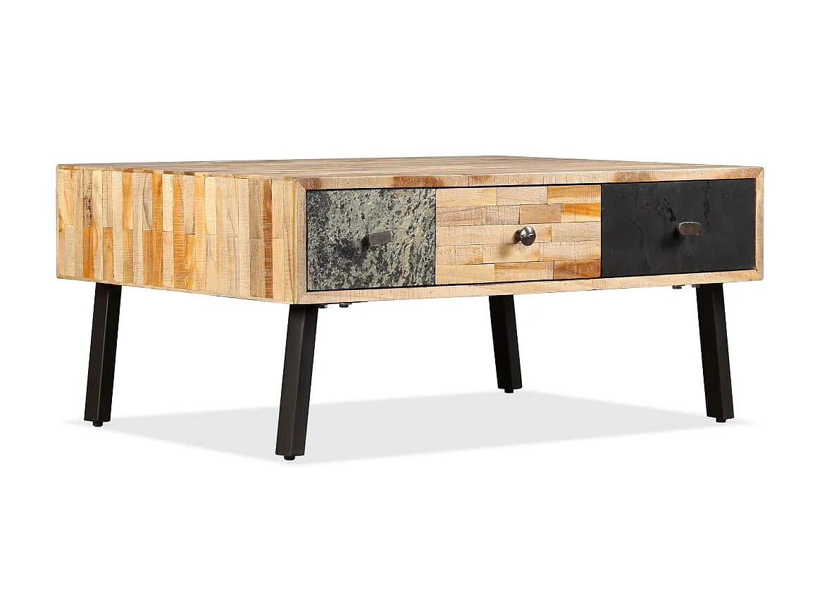 Couchtisch Beistelltisch Recyceltes Massivholz Teak 90 x 65 x 40 cm -MN42335