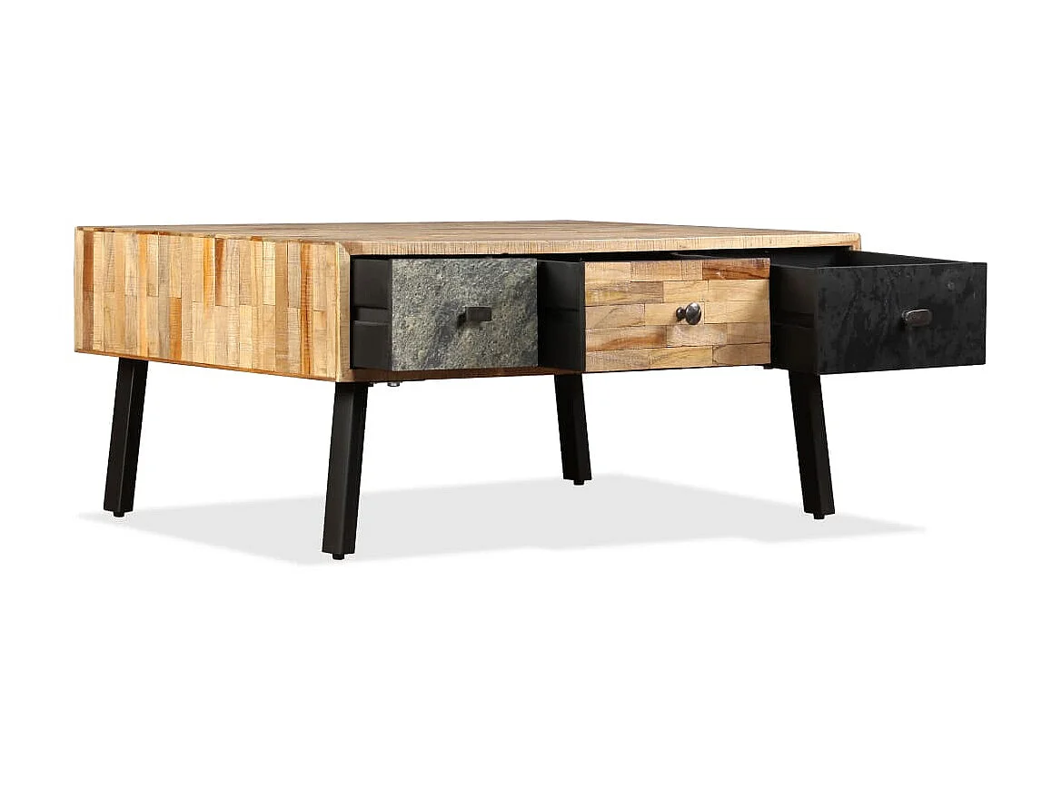 Couchtisch Beistelltisch Recyceltes Massivholz Teak 90 x 65 x 40 cm -MN42335
