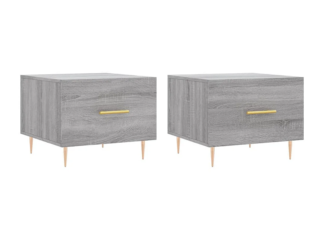 2er-Set Couchtische Beistelltisch Grau Sonoma 50x50x40 cm Holzwerkstoff -MN97336