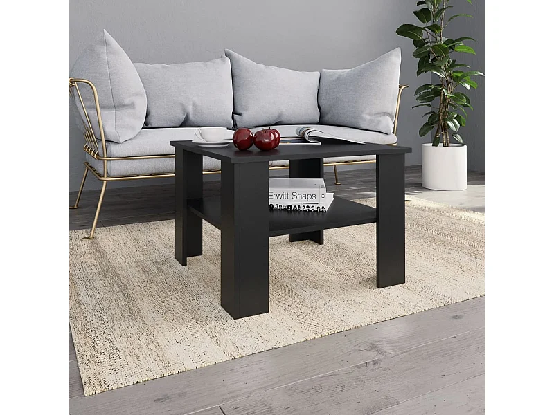 Couchtisch Beistelltisch Schwarz 60x60x42 cm Holzwerkstoff -MN53728