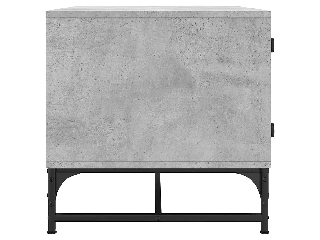 Couchtisch Beistelltisch mit Glastüren Betongrau 68,5x50x50 cm -MN89168