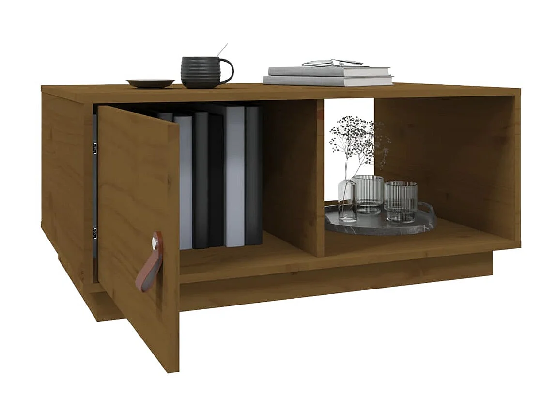 Couchtisch Beistelltisch Honigbraun 80x50x35,5 cm Massivholz Kiefer -MN42861