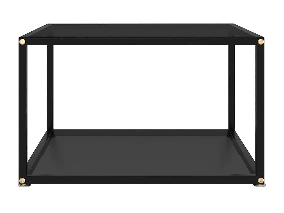 Couchtisch Beistelltisch Schwarz 60x60x35 cm Hartglas -MN91813