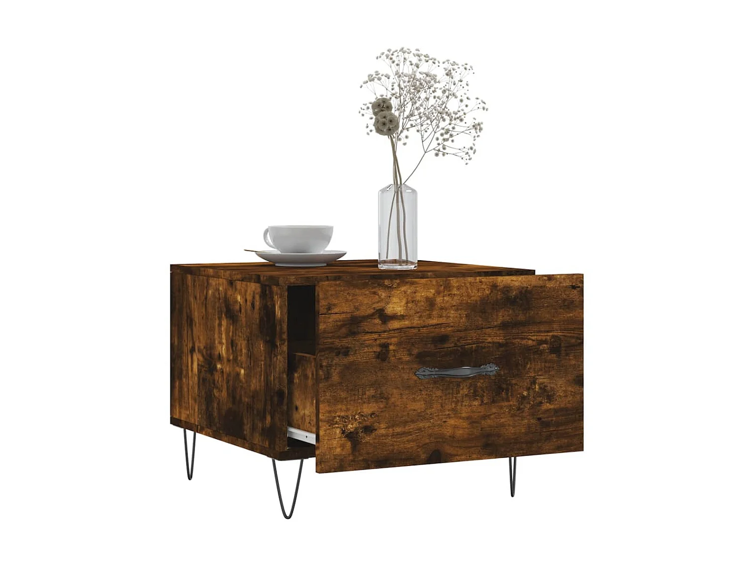 2er-Set Couchtische Beistelltisch Räuchereiche 50x50x40 cm Holzwerkstoff -MN66381