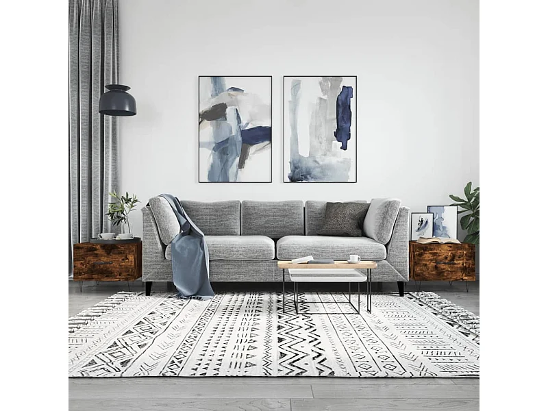 2er-Set Couchtische Beistelltisch Räuchereiche 50x50x40 cm Holzwerkstoff -MN66381