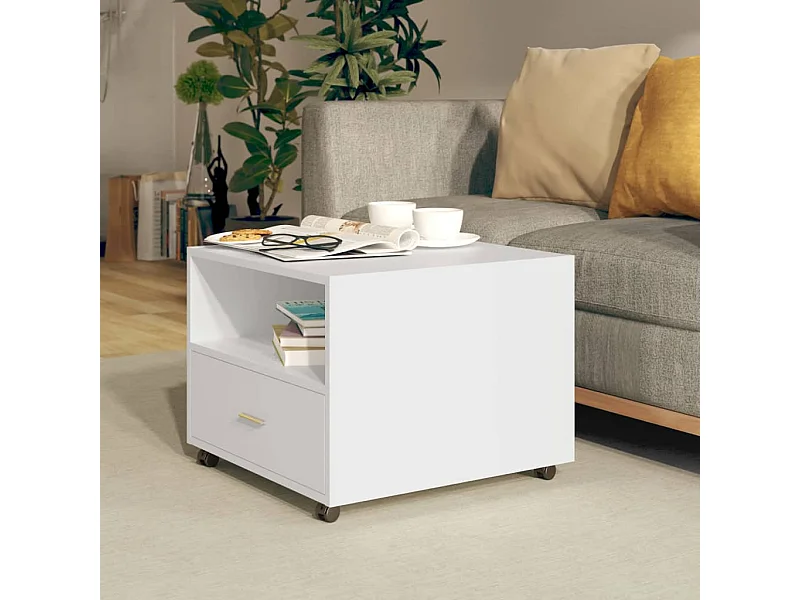 Couchtisch Beistelltisch Weiß 55x55x40 cm Holzwerkstoff -MN71859