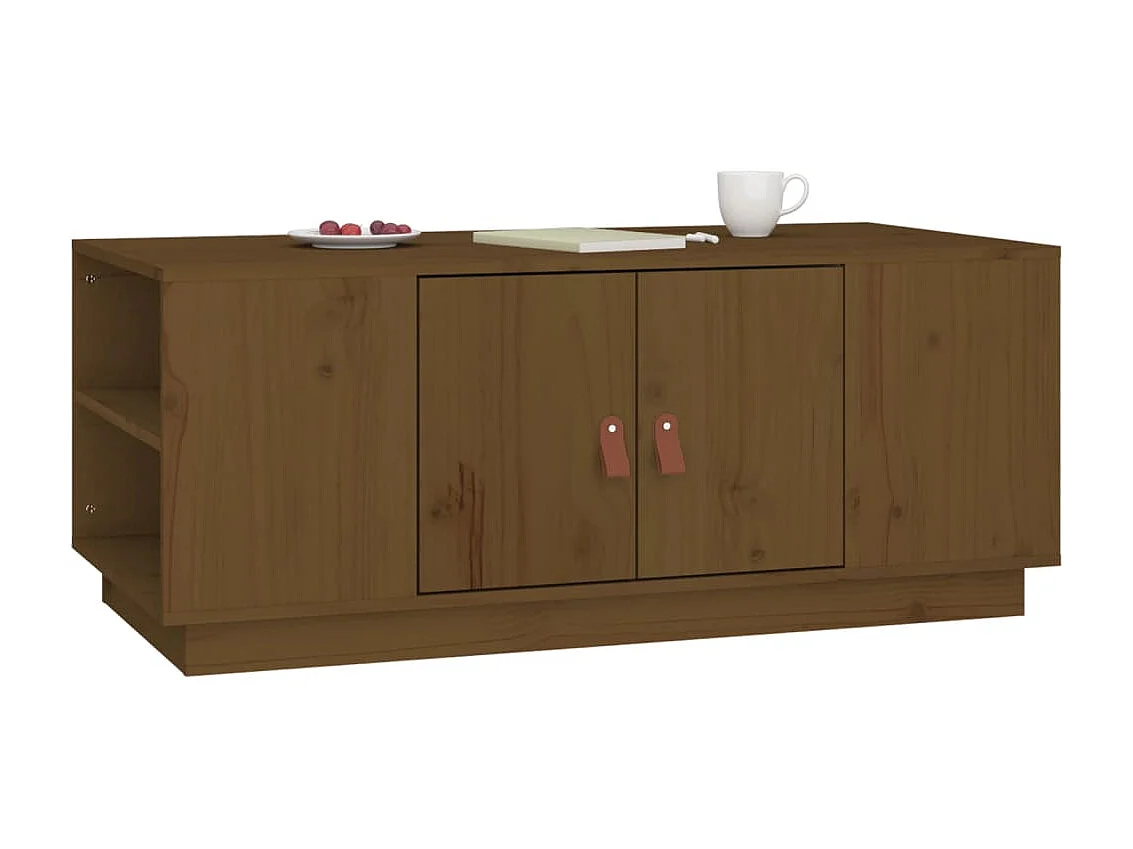 Couchtisch Beistelltisch Honigbraun 100x50x41 cm Massivholz Kiefer -MN95045