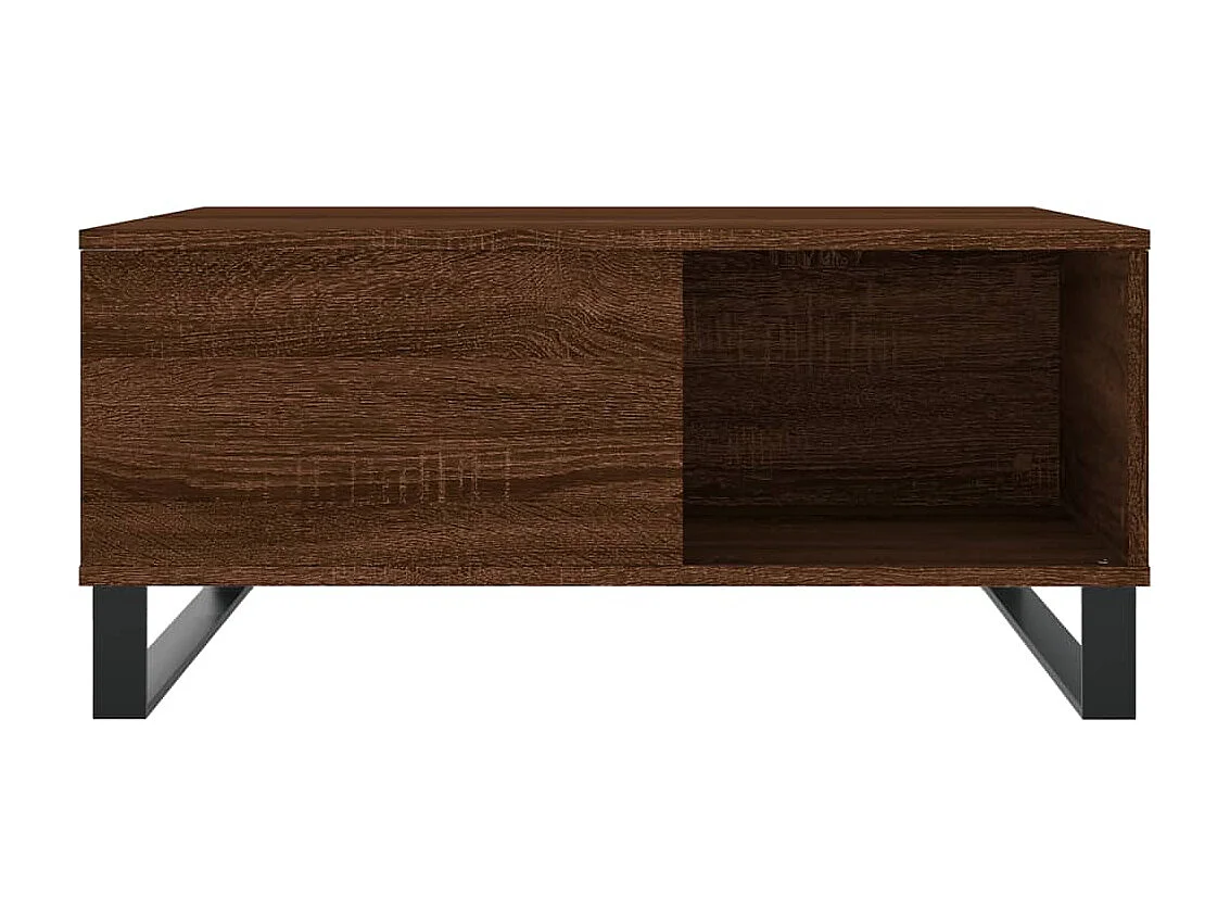 Couchtisch Braun Beistelltisch Eichen-Optik 80x80x36,5 cm Holzwerkstoff -MN88475