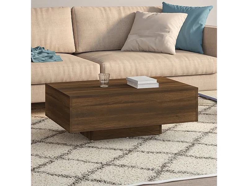 Couchtisch Braun Beistelltisch Eichen-Optik 85x55x31 cm Holzwerkstoff -MN38261