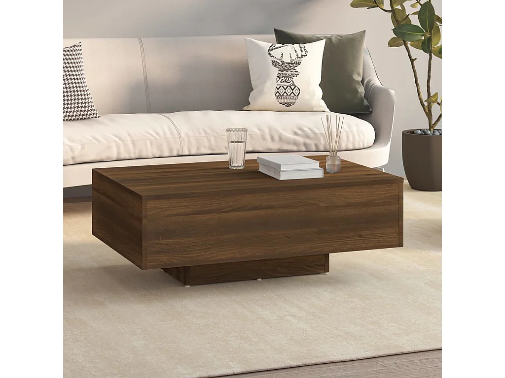 Couchtisch Braun Beistelltisch Eichen-Optik 85x55x31 cm Holzwerkstoff -MN38261