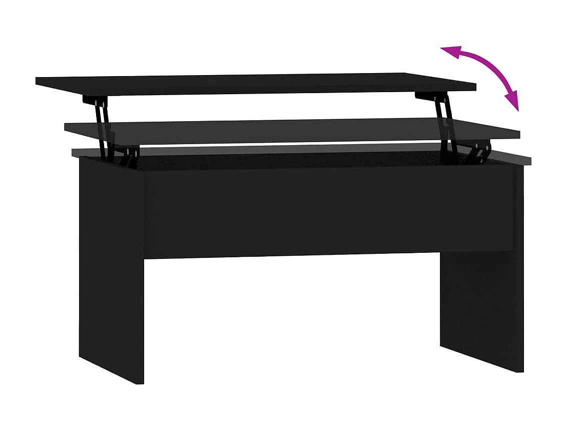 Couchtisch Beistelltisch Schwarz 80x50,5x41,5 cm Holzwerkstoff -MN54182