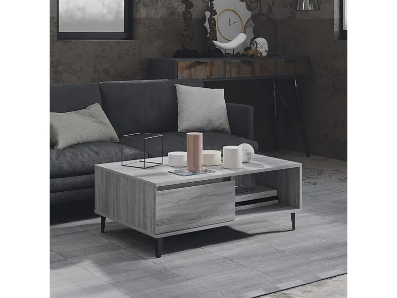 Couchtisch Beistelltisch Grau Sonoma 90x60x35 cm Holzwerkstoff -MN64785