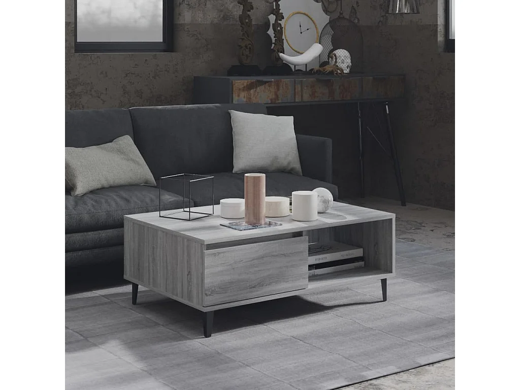 Couchtisch Beistelltisch Grau Sonoma 90x60x35 cm Holzwerkstoff -MN64785