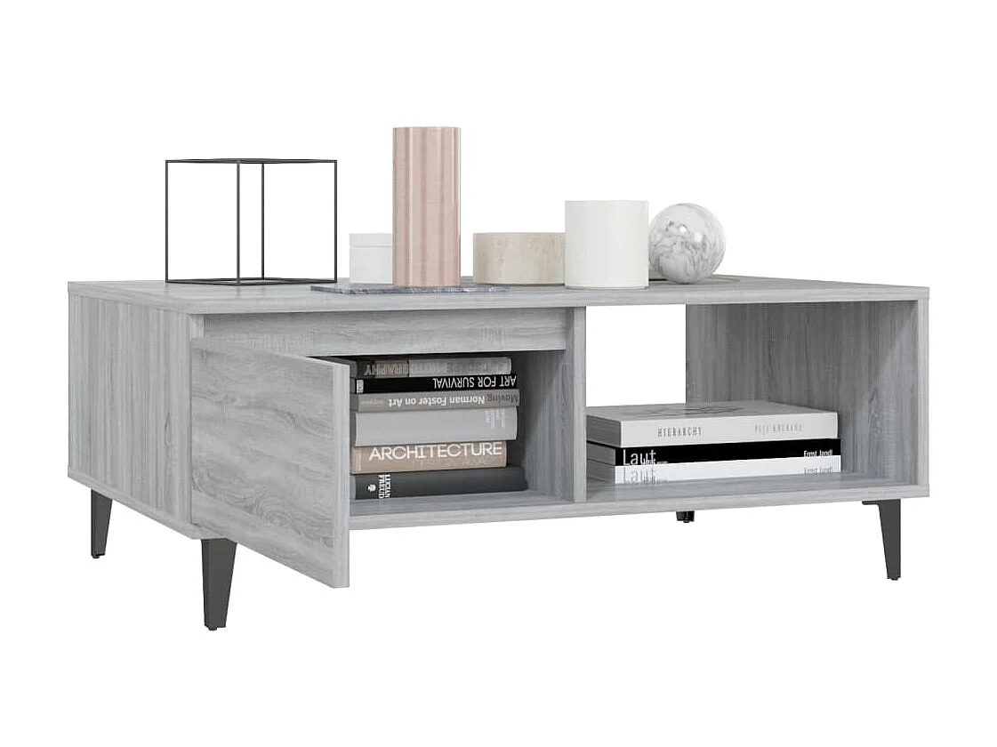 Couchtisch Beistelltisch Grau Sonoma 90x60x35 cm Holzwerkstoff -MN64785