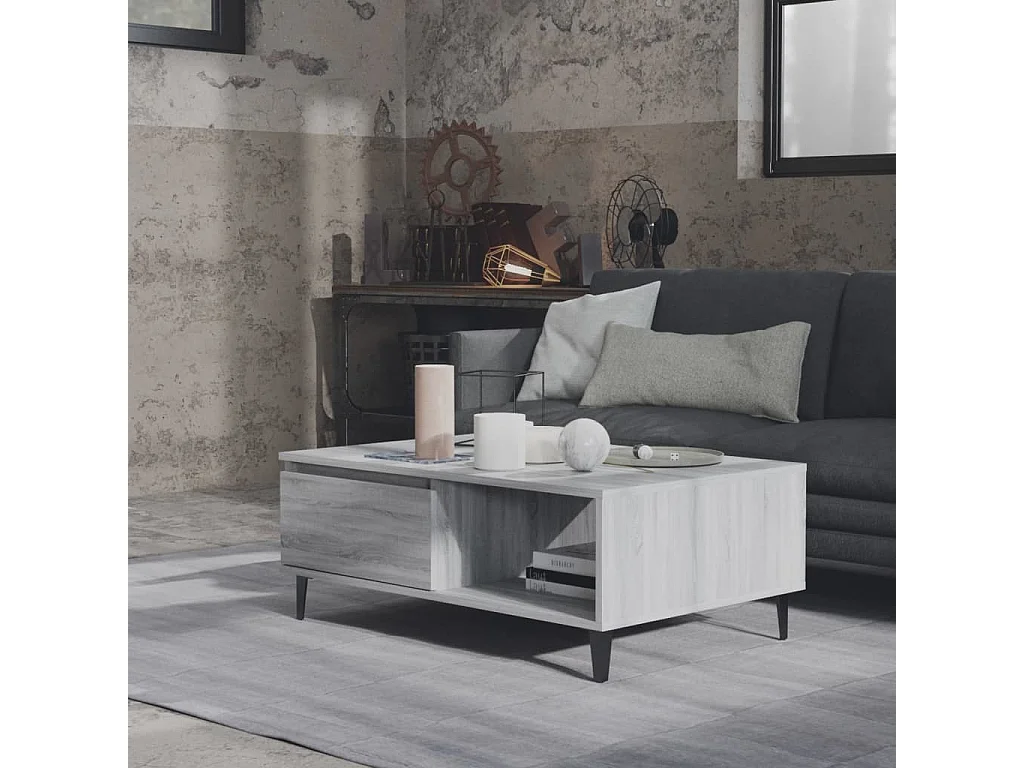 Couchtisch Beistelltisch Grau Sonoma 90x60x35 cm Holzwerkstoff -MN64785