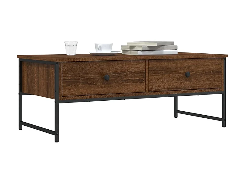 Couchtisch Braun Beistelltisch Eichen-Optik 101x49x39,5 cm Holzwerkstoff -MN14363