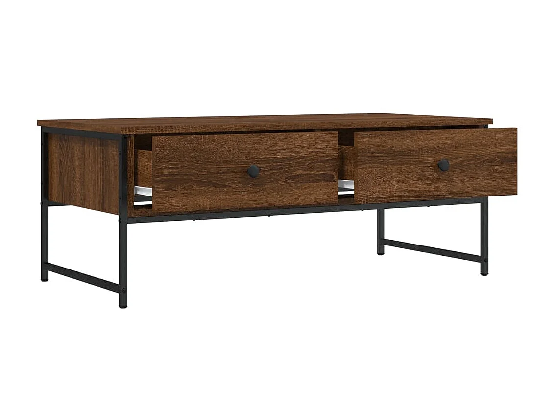 Couchtisch Braun Beistelltisch Eichen-Optik 101x49x39,5 cm Holzwerkstoff -MN14363