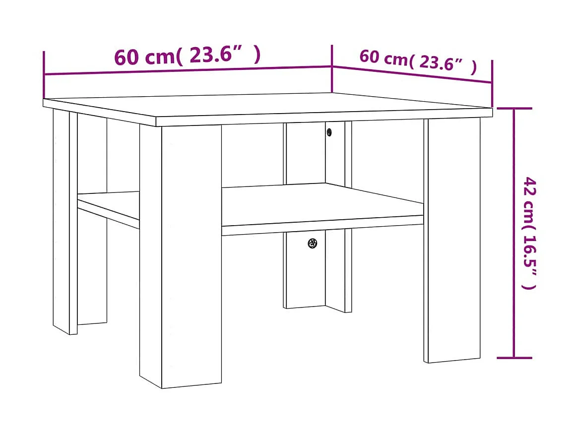 Couchtisch Beistelltisch Betongrau 60x60x42 cm Holzwerkstoff -MN23524