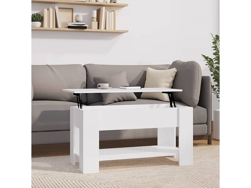 Couchtisch Beistelltisch Weiß 101x49x52 cm Holzwerkstoff -MN88554