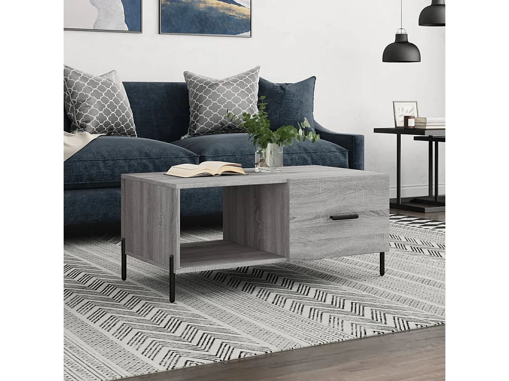 Couchtisch Beistelltisch Grau Sonoma 90x50x40 cm Holzwerkstoff -MN46614