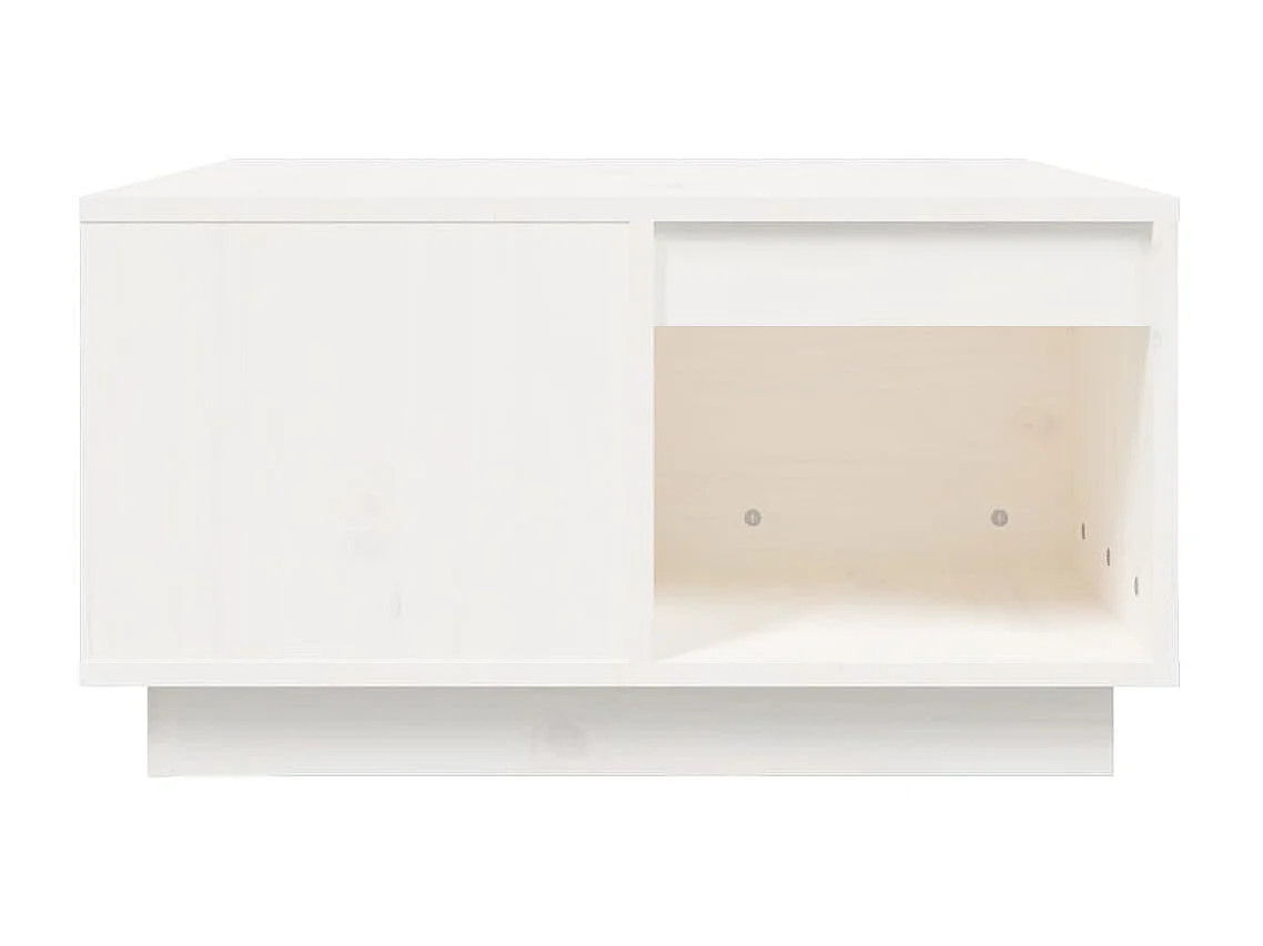 Couchtisch Beistelltisch Weiß 60x61x32,5 cm Massivholz Kiefer -MN34542