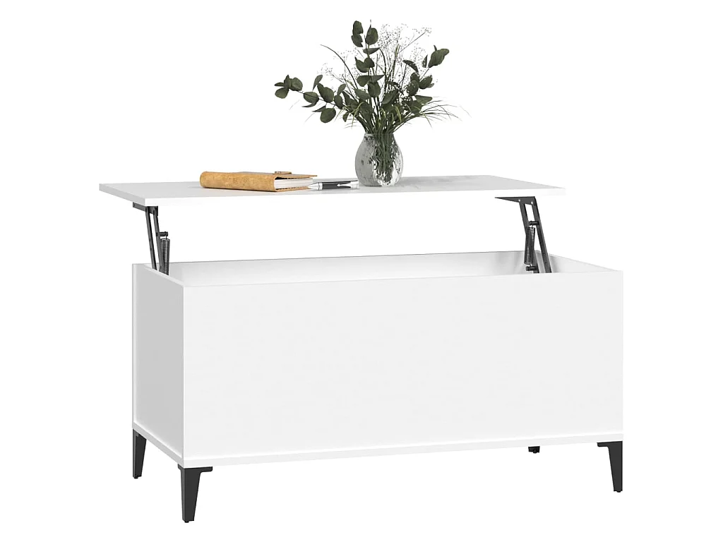 Couchtisch Beistelltisch Weiß 90x44,5x45 cm Holzwerkstoff -MN80174