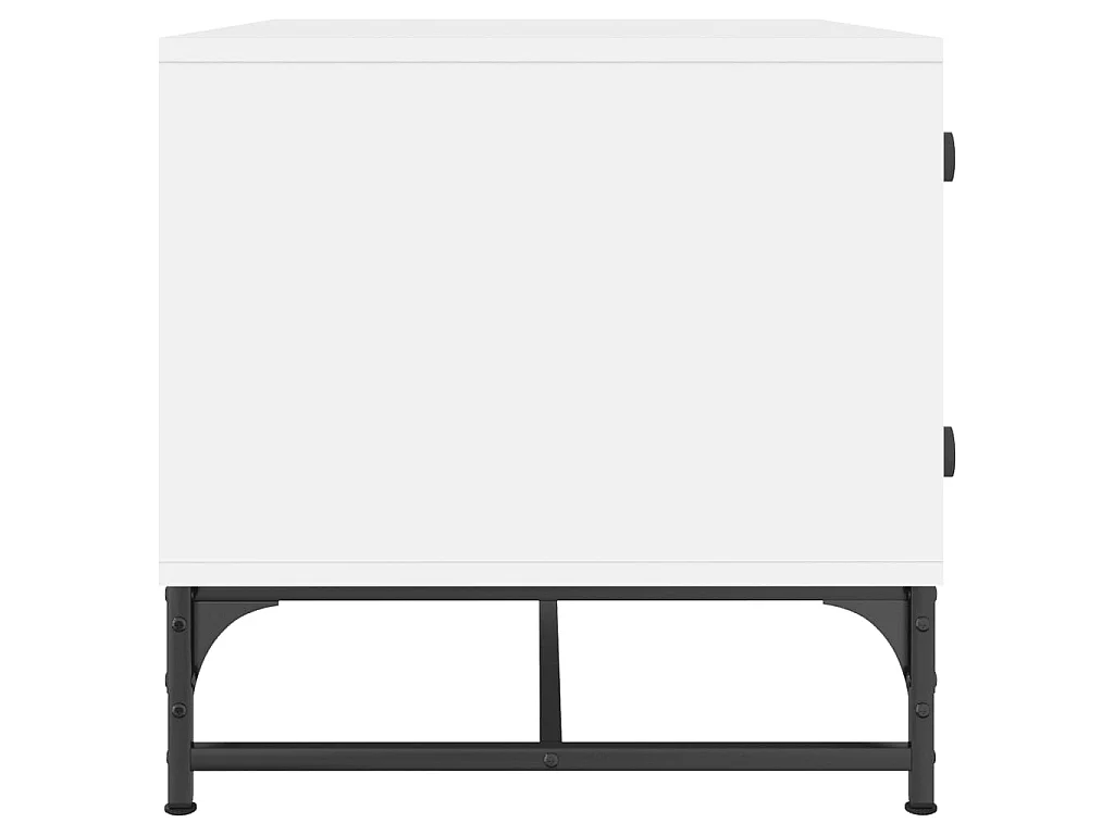 Couchtisch Beistelltisch mit Glastüren Weiß 68,5x50x50 cm -MN90247