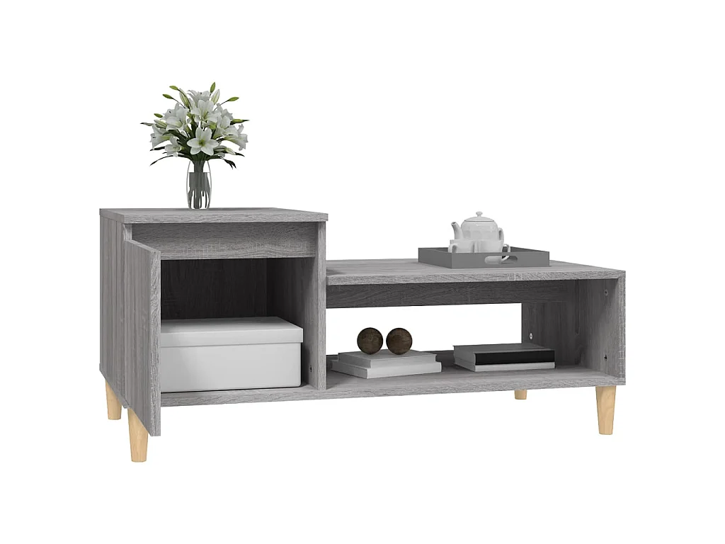 Couchtisch Beistelltisch Grau Sonoma 100x50x45 cm Holzwerkstoff -MN39007